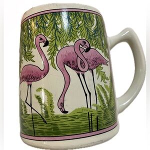 Vintage Pink Flamingo Coffee Cup Heavy Mug with Flamingos Ceramic🦩